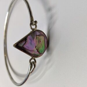 Alpaca Mexico Vintage Bracelet, Abalone Teardrop